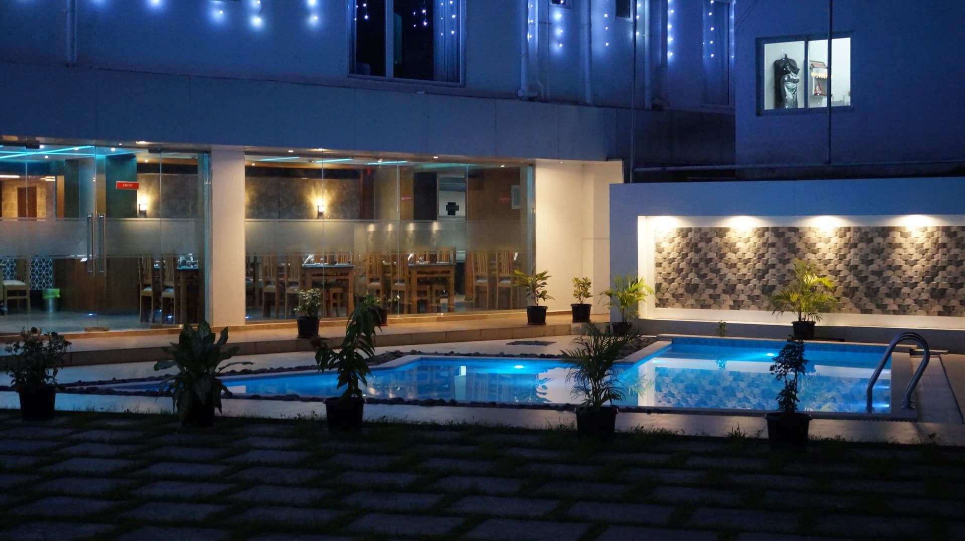 Swimming Pool — Blue Illuminated Water